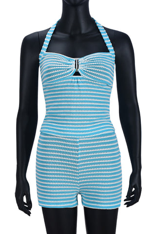 Striped Halter Top and Shorts Set