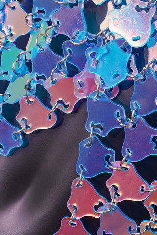 Iridescent Sequin Halter Tank Top