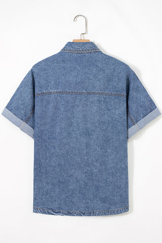 Button-Front Denim Shirt