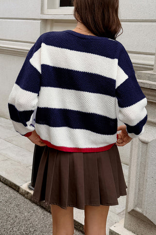 Striped Crew-Neck Sweater