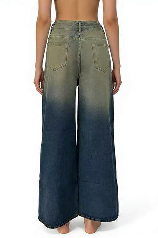 Bow-Accent Wide Leg Jeans