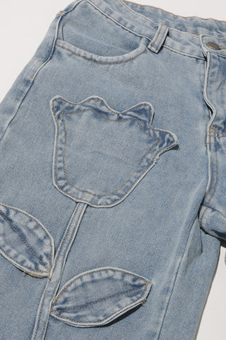 Stylish Floral Straight Jeans