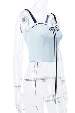 Lace-Trimmed Bustier Tank Top