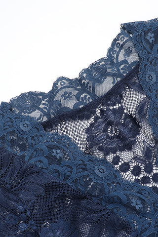 Lace-Detail Sheer Blouse with Long Sleeves