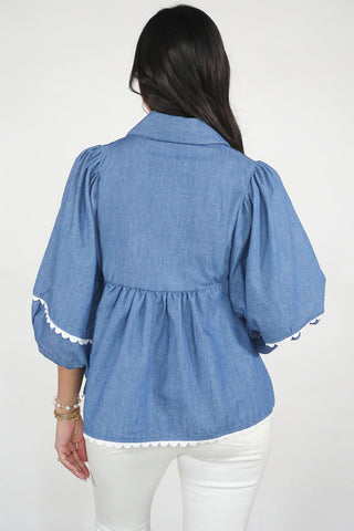 Puff Sleeve Babydoll Blouse