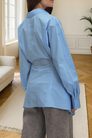 Tie-Waist Button-Up Shirt