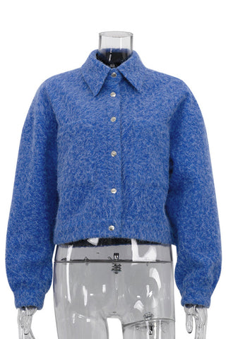 Button-Front Textured Jacket