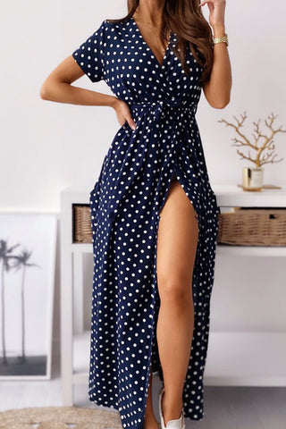 Polka Dot Casual Maxi Dress