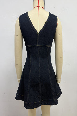 Zip-Front Denim Dress