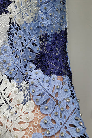 Lace-Panel Straight Jeans