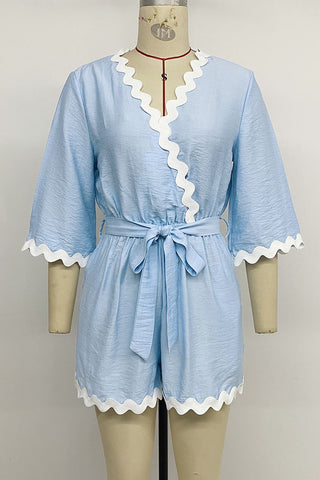 Scalloped Trim Wrap Romper