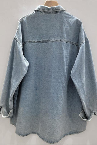 Button-Front Embellished Shirt