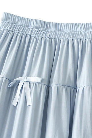Tiered Maxi Skirt with Bow Details