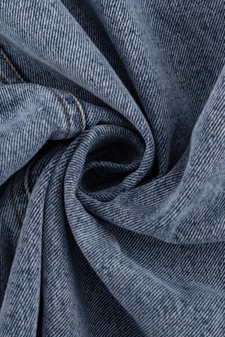 High-Waist Split Denim Skirt