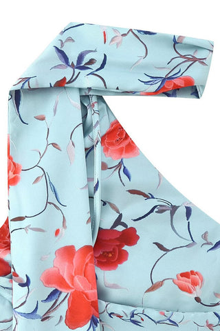 Fringe Hem Floral Asymmetric Dress