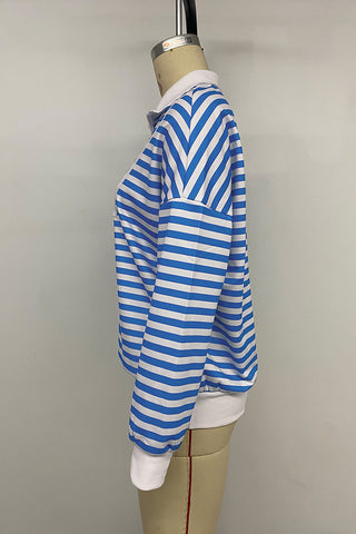 Striped Zip-Up Sweatshirt