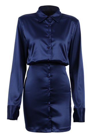 Chic Button-Up Collared Mini Dress