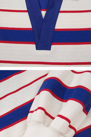 Long Sleeve Pullover with Striped Pattern