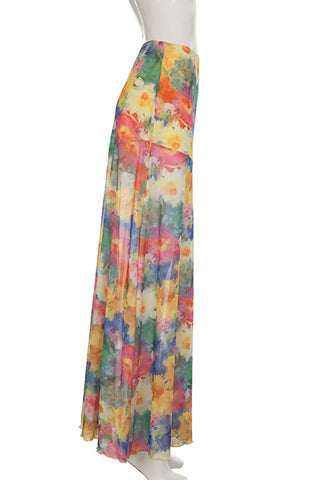 Floral Print Maxi Skirt