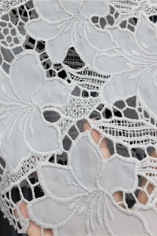 Lace-Panel Straight Denim Jeans