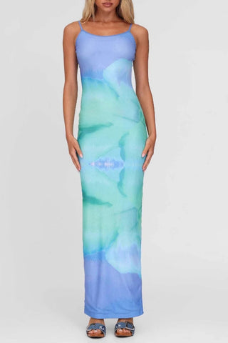 Abstract Print Spaghetti Strap Dress
