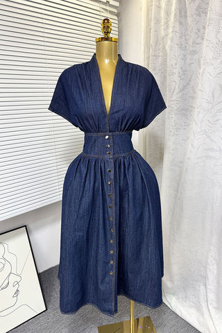 Button-Front Casual Dress