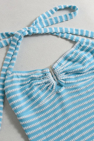 Striped Halter Casual Dress