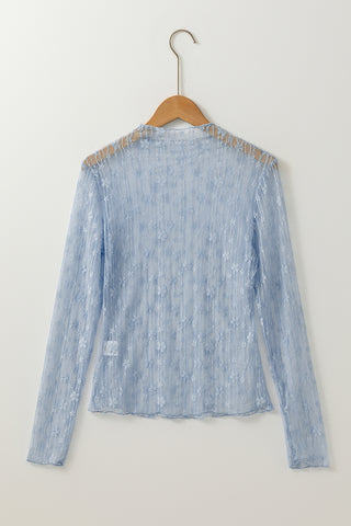 Sheer Lace Long Sleeve Top