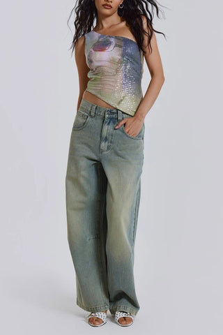 Asymmetric Sequin Tank Top