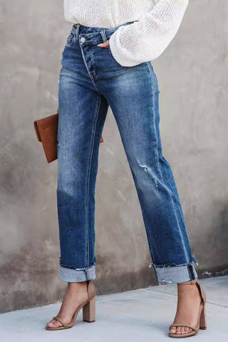 Stylish Straight-Leg Denim Jeans