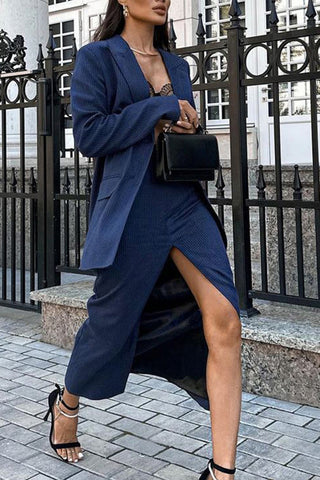 Tailored Blazer and Midi Skirt Set