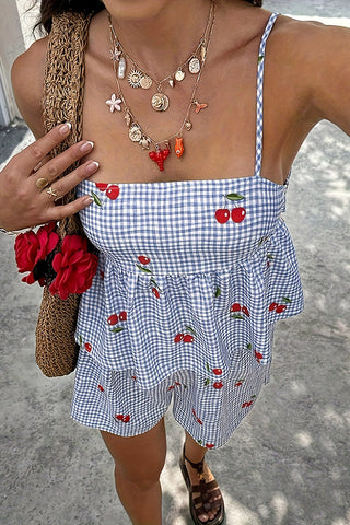 Checkered Cherry Two-Piece Set