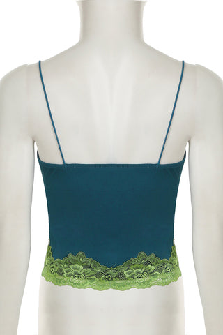 Lace-Trim Button-Front Camisole