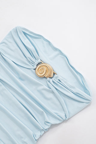 Strapless Ruched Casual Dress