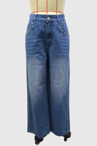 Embellished Straight-Leg Jeans