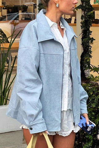 Zipper-Front Casual Jacket