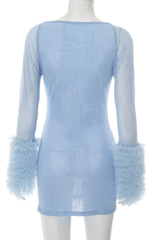 Twist-Front Long Sleeve Dress