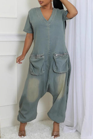 Relaxed V-Neck Jumpsuit