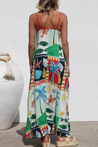 Vibrant Tropical Print Sundress