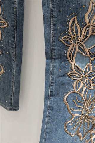 Floral Straight-Leg Jeans