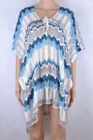 Wave-Pattern Tunic Cover-Up