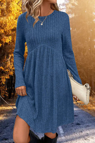 Ribbed Knit Casual Dress