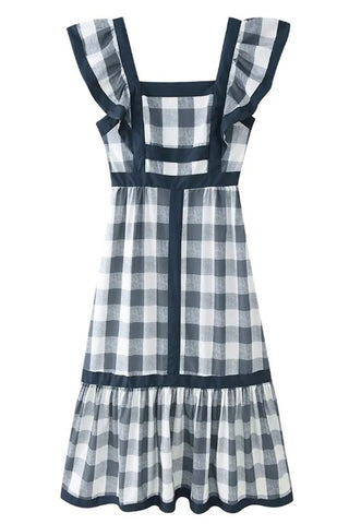 Striped Ruffle A-Line Dress