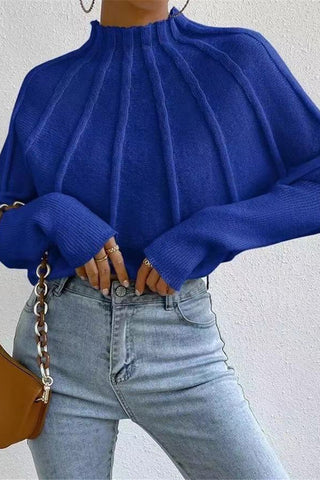 Ribbed High-Neck Sweater