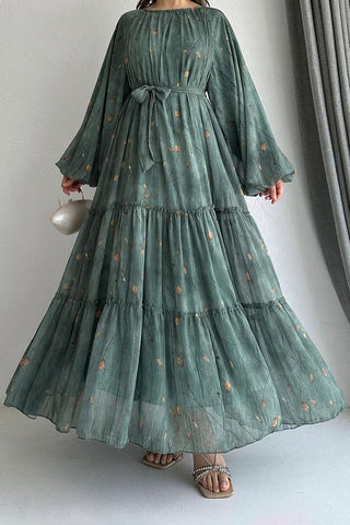 Flowing Floral Tiered Maxi Dress