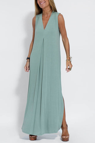 Sleeveless V-Neck Maxi Dress