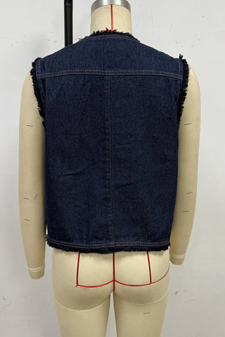 Button-Front Denim Vest
