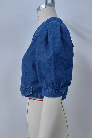 Puff Sleeve Denim Jacket