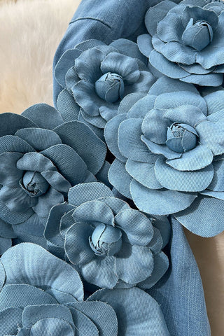 Strapless Floral Appliqué Jumpsuit