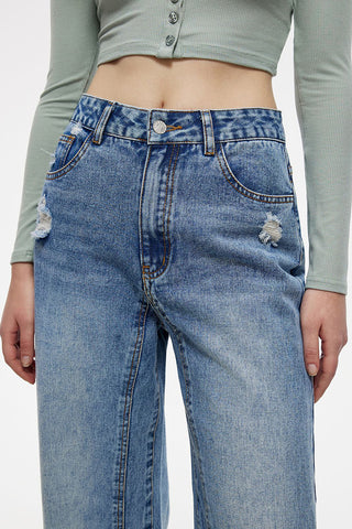 High Waist Straight Jeans